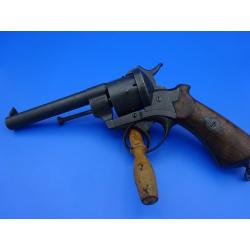 Rare revolver Lefaucheux LF triple action signé Escoffier en 12 mm à broche