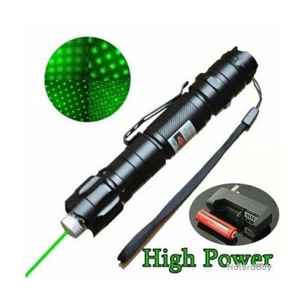Pointeur Laser Vert 5MW 532nm+18650 9900mAh batterie+Chargeur