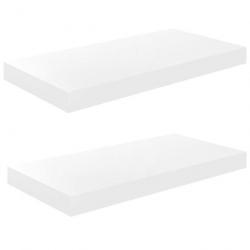 Étagère murale flottante 2 pcs Blanc brillant 50x23x3,8 cm MDF 323746