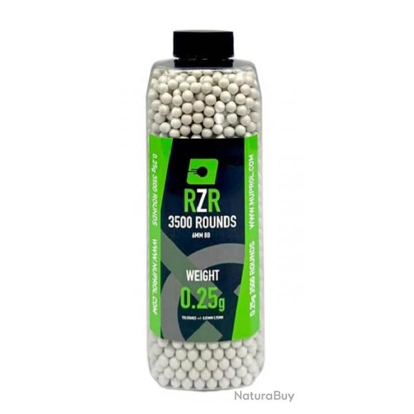 Billes Airsoft 6mm RZR 0.25g bouteille 3500 bbs-0,25g