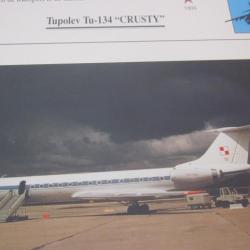 FICHE  AVIATION  TYPE  APPAREIL  DE TRANSPORT LIAISON /  TUPOLEV Tu 134  CRUSTY   URSS