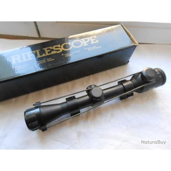 lunette riflescope  4x32E ( LUMINEUSE )+FIXATIONS 22