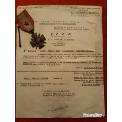 medaille croix de guerre etoile d argent et cite a l ordre de la division bravoure au nord laos