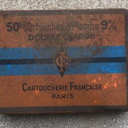 Boîte vide Cartoucherie Française Paris 50 cartouches plomb 9 mm double charge