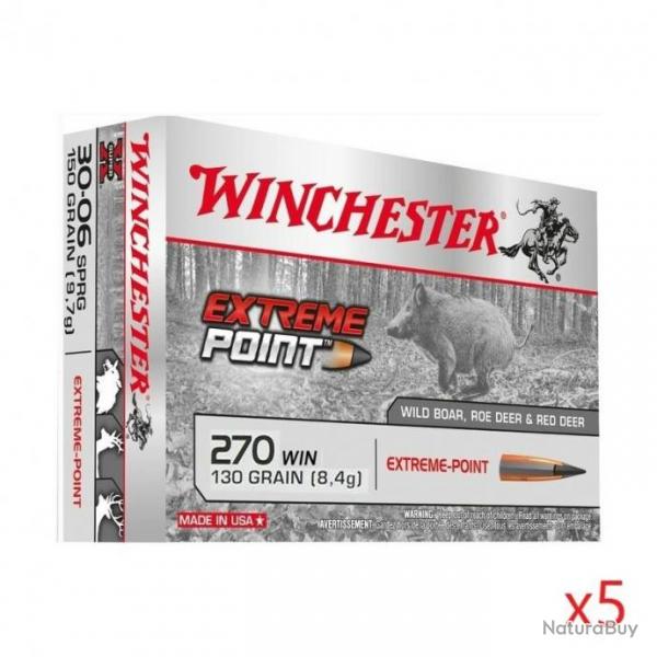 Munitions Winchester 270win Extreme Point x5 boites