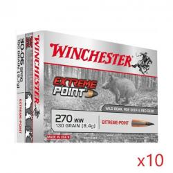 Munitions Winchester 270win Extreme Point x10 boites