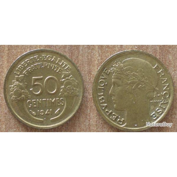 France 50 Centimes 1941 Morlon Piece Centime De Francs