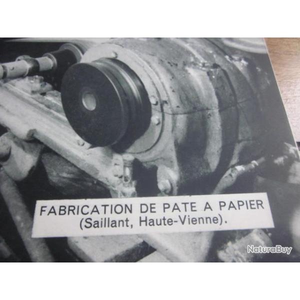 carte fiche photo  /  FABRICATION DE PATE A PAPIER   SAILLANT HAUTE VIENNE