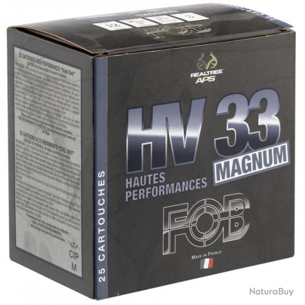 ( HV 33 MAG. Cal.12-76, culot de 22, 33 gr, N4A)Cartouches Fob HV 33 Acier haute performance Magnum