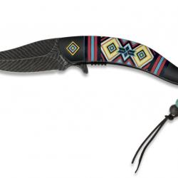 18398-A - Couteau pliant FOS Indian noir. Lame 8.8