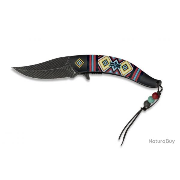 18398-A - Couteau pliant FOS Indian noir. Lame 8.8
