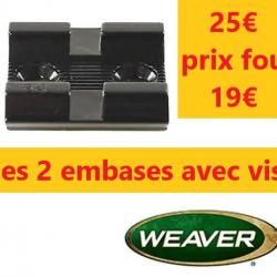 paire embases + vis WEAVER 54  BROWNING BAR HR SPRINGFIELD   48054-5