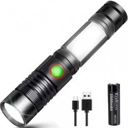 Lampe torche LED rechargeable - Etanche - Base magnétique - Livraison gratuite et rapide