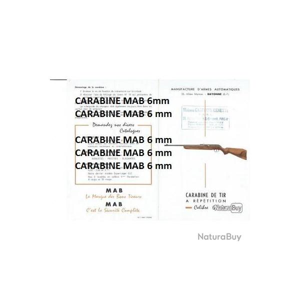 notice carabine MAB calibre 6mm (envoi par mail) - VENDU PAR JEPERCUTE (m911)