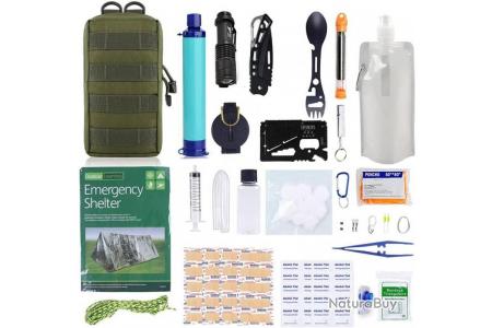 Kit de survie complet avec pochette verte - Equipements d'urgence -  Livraison gratuite et rapide - Kits de survie (8561009)
