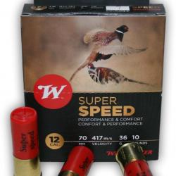 CARTOUCHE WINCHESTER SUPER SPEED BOURRE JUPE 36GR CAL 12/70 X10 7