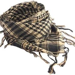 Foulard/&eacute;charpe Militaire Shemagh Tactique d&eacute;sert Keffiyeh - couleur: noir et d&eacute;sert - mati&egrave;re: 100%