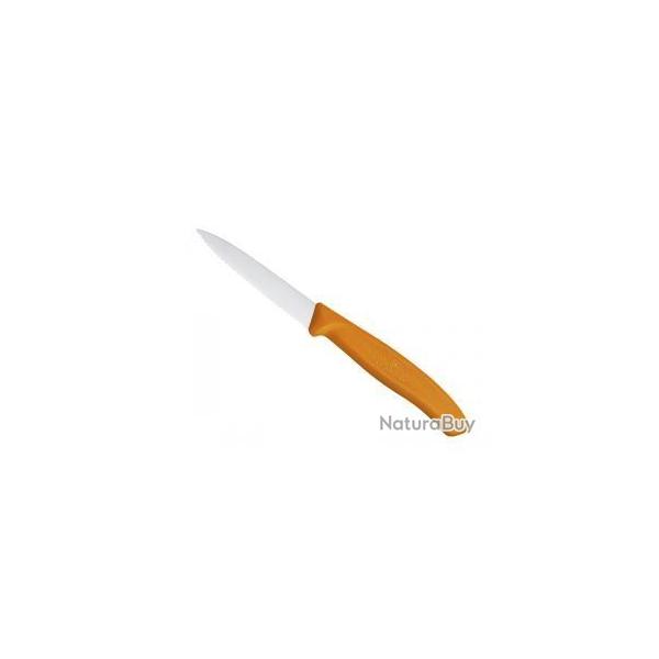 FRED10 COUTEAU OFFICE VICTORINOX SWISSCLASSIC 8CM ORANGE A DENTS NEUF