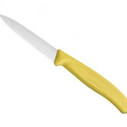 FRED11 COUTEAU OFFICE VICTORINOX SWISSCLASSIC 8CM JAUNE A DENTS NEUF