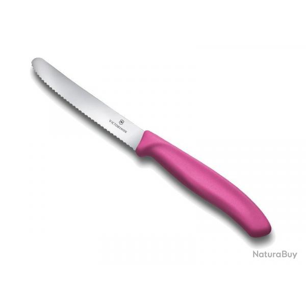 FRED14 COUTEAU TOMATE VICTORINOX SWISSCLASSIC 11CM ROSE NEUF