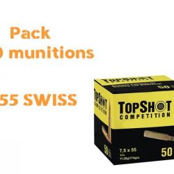 PACK 400 MUNITIONS 7.5X55 SWISS TOPSHOT FMJ 