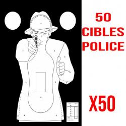 50 CIBLES SILHOUETTE POLICE 51 X 71 CM 