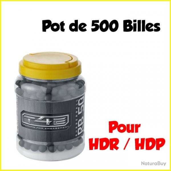 500 Billes caoutchouc calibre 50 pour T4E HDR et HDP 50 