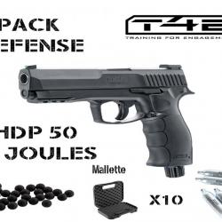 Pack pistolet balle caoutchouc Umarex T4E HDP 50 (11 joules) + malette 