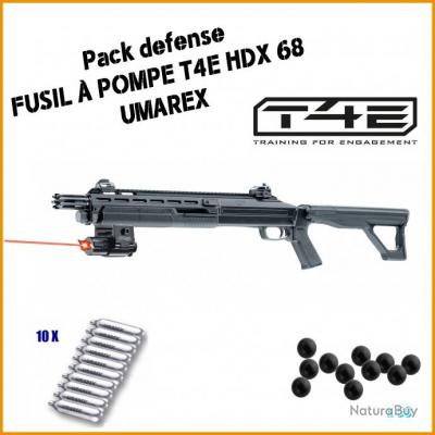 Pack TACTIQUE DEFENSE Fusil à pompe T4E HDX 68 d'Umarex 