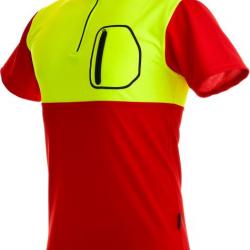 PFANNER T shirt Zip Rouge jaune court
