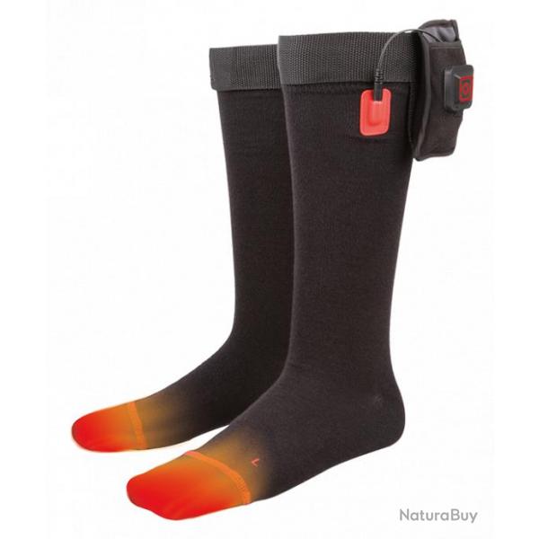 Pack chaussettes Chauffantes, Thermo Noir 45-47