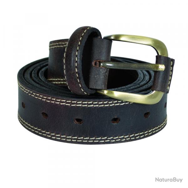 Ceinturon marron cuir avec surpiqres