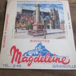 BUVARD PUBLICITAIRE  BISCOTTE MAGDELEINE