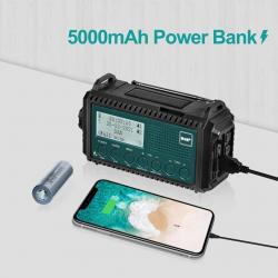 Radio d'urgence à manivelle - Powerbank 5000 mAh - Multifonctions - LIVRAISON GRATUITE ET RAPIDE