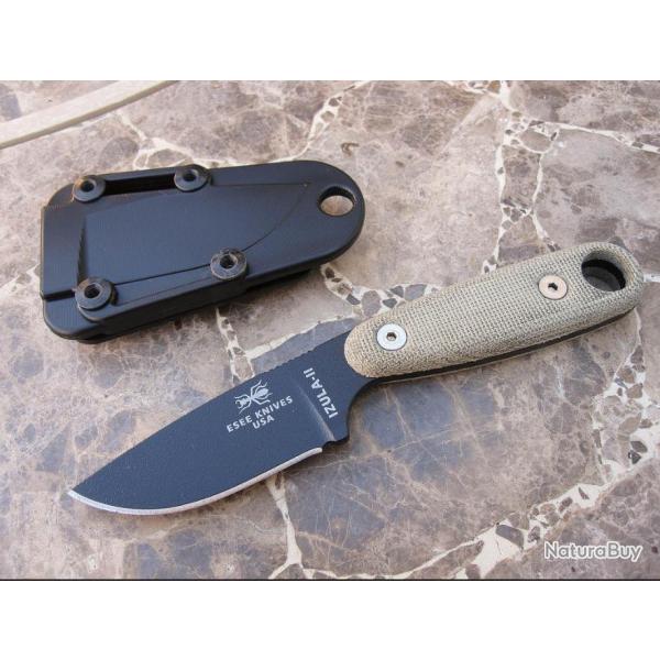 Esee Knives Izula II Black - RAT Cutlery Izula 2 - ESIZ2B - Couteau Survie Randall's Adventure Train