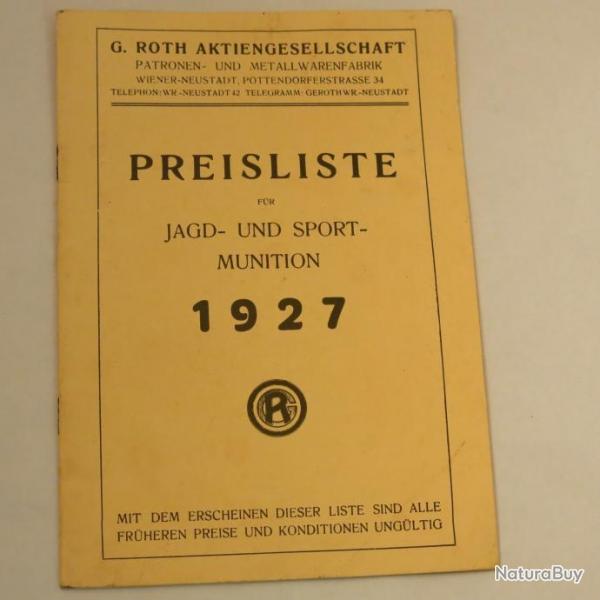 Livre Preisliste Jag und Sport munition 1927 et16