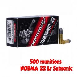 500 NORMA 22 Lr Subsonic (Spécial Silencieux) 