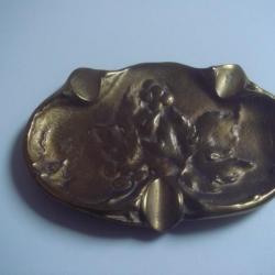 vide poche ancien, cendrier en bronze doré XIXème