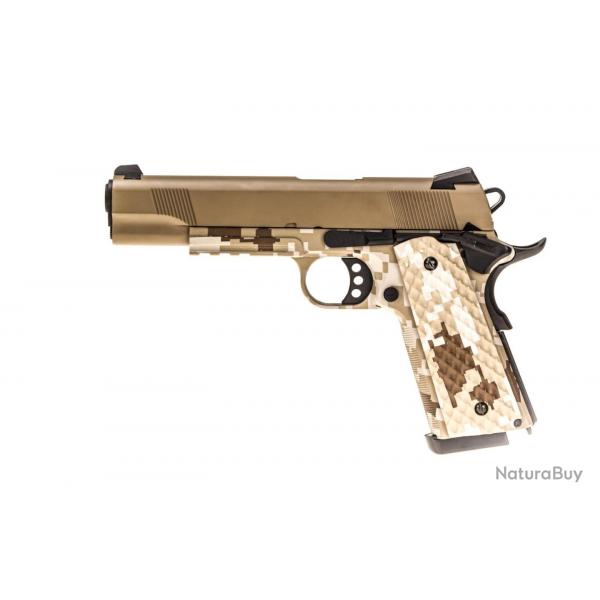Rplique GBB 1911 MEU Raven full metal gaz Digital Desert / Tan 1,0J