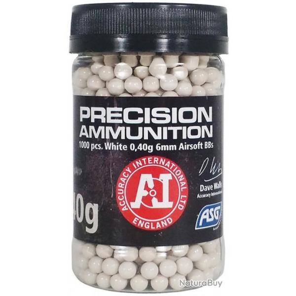 Billes Airsoft 6mm Accuracy Int. 0.40g x 1000 blanches  