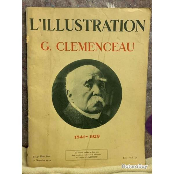 REVUE L'ILLUSTRATION 1929   GEORGES CLEMENCEAU