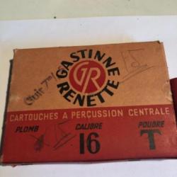 cartouche à percussion centrale calibre 16 Gastine Rénette boîte de 10
