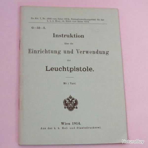 Livre d'instruction Lance fuse Leuchtpistole 1914 et16