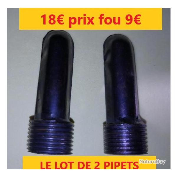 LOT DE 2 Petits pipets mtal pour trompe MILLIENS   L 35 mm   11.8          PIPM-9