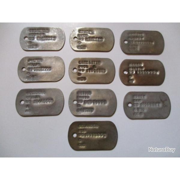 Lot dog tags US-Conscrit Vietnam (D)