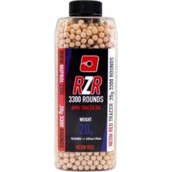 BILLES AIRSOFT 6MM RZR 0.20G BOUTEILLES 3300 BBS TRACER ROUGES