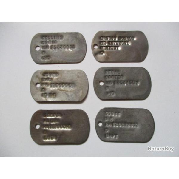 Lot dog tags (RA) ARMY REGULAR Vietnam (4)