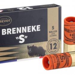 Balle De Chasse Prévot Brenneke S Demie-Blindée Calibre 12/70