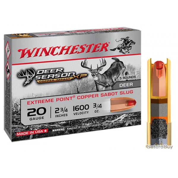 Cartouche Winchester Deer Season Lead Free Calibre 20/70