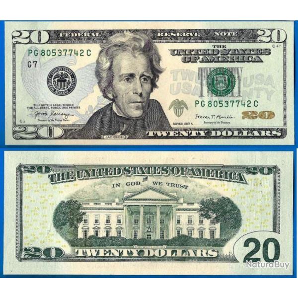 Usa 20 Dollars 2017 A Neuf Mint Chicago G7 Jackson Etats Unis Dollar